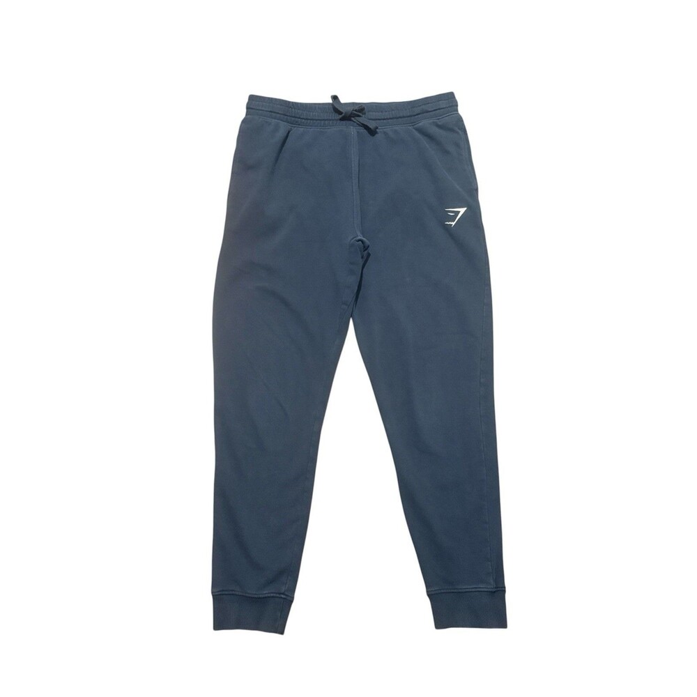 Gymshark Crest Joggers Mens Large Blue Tapered Training Sweatpants
